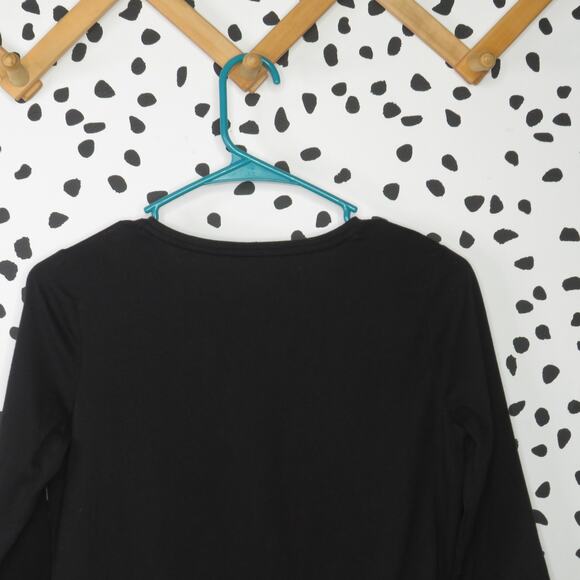 Wonder Nation Black Basic Girls Long Sleeve Shirt - Picture 4 of 7